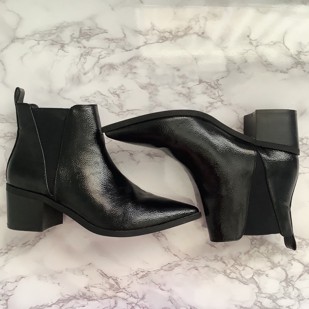 Black Faux Leather Chelsea Boots ✨Firm Price✨